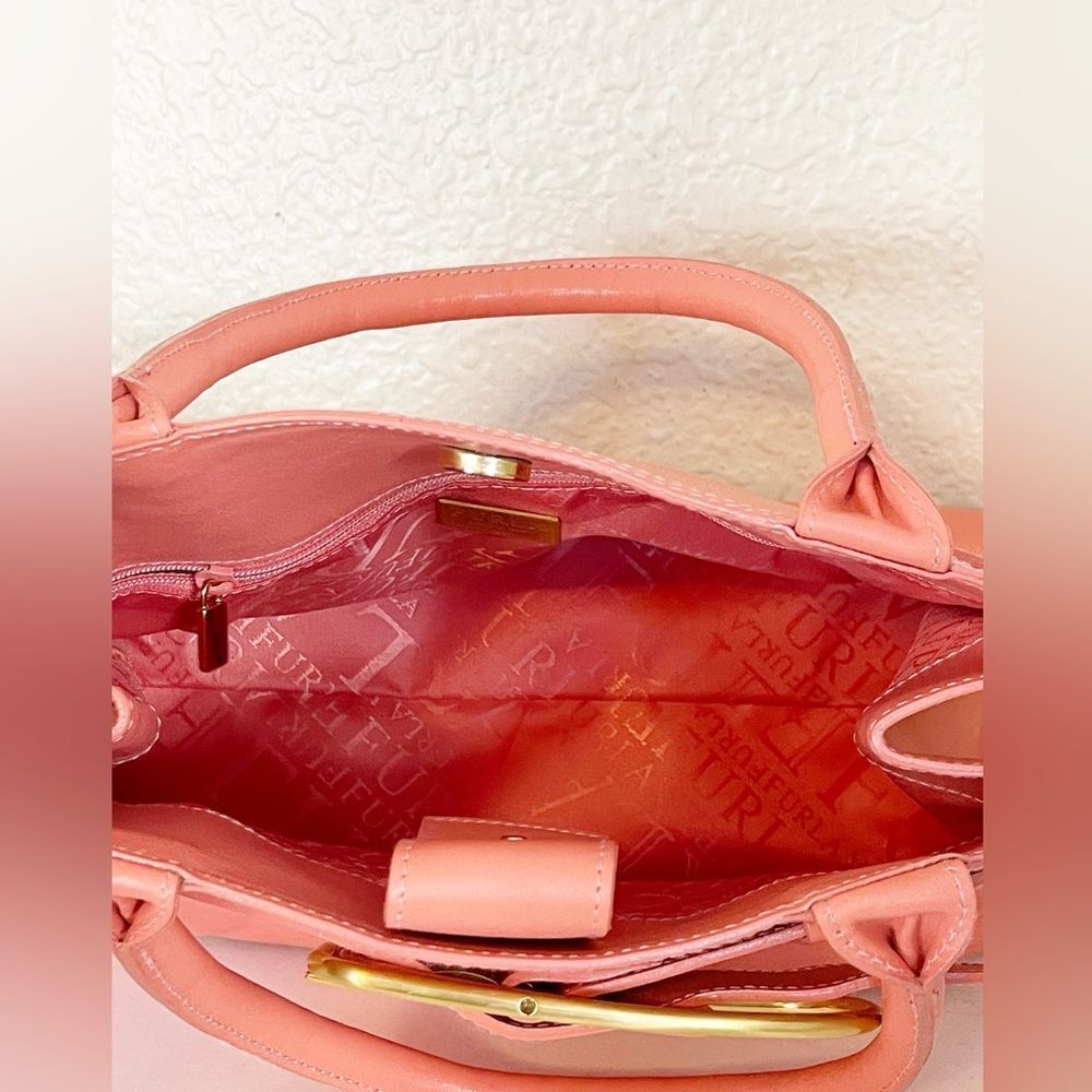 FURLA Coral Pink Leather Top Handle shoulder Tote Bag - Picture 11 of 16